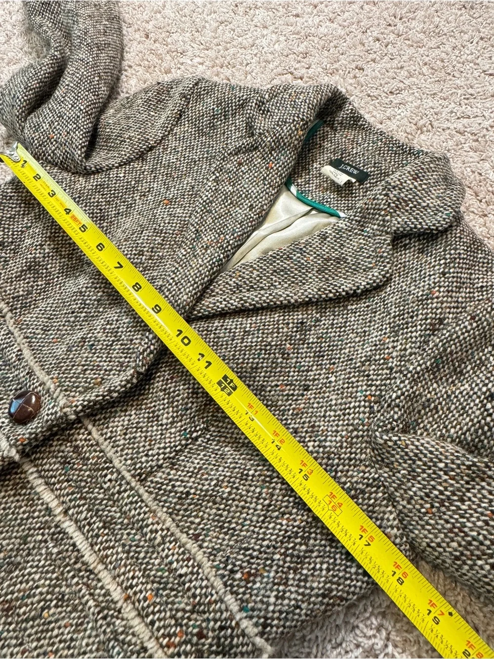 Vintage 2005 J Crew Wool Alpaca Tweed Blazer Jacket Size 8 Style 72255